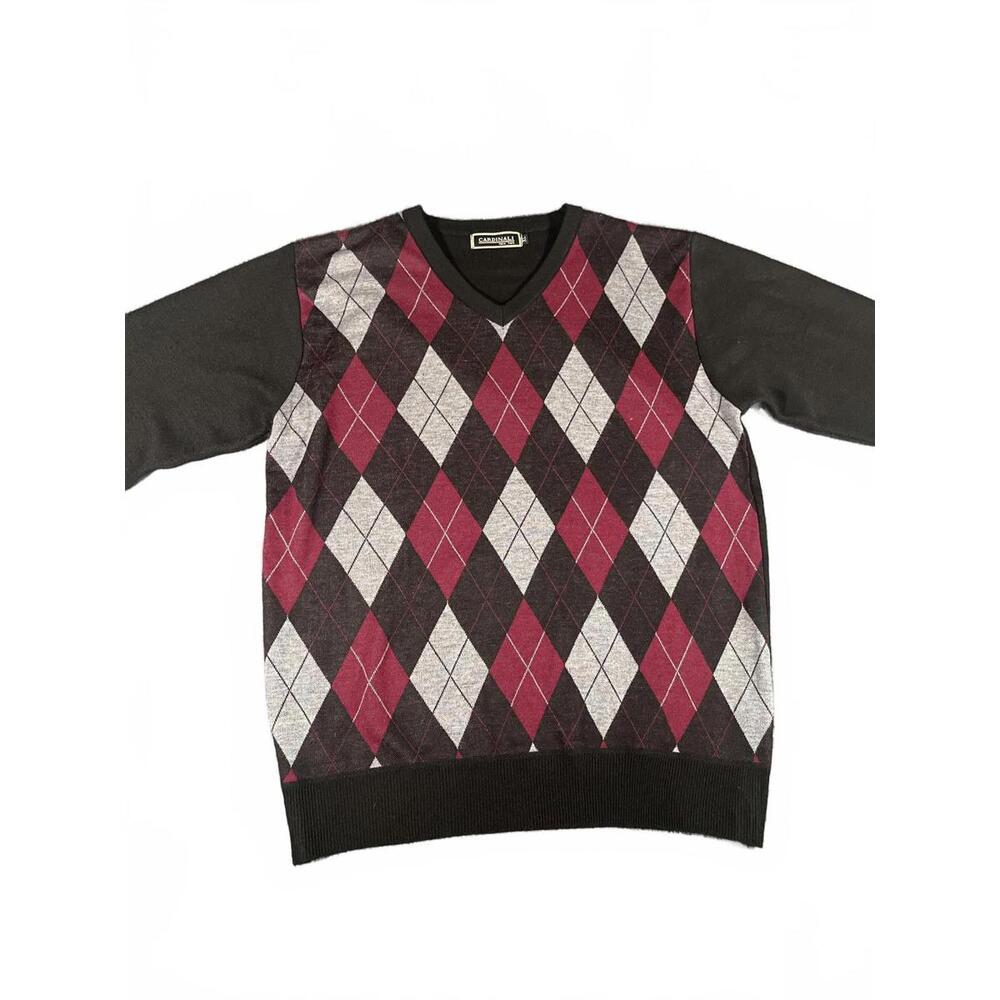 Cardinali New York Argyle Men's XL V-Neck Lightweight Sweater